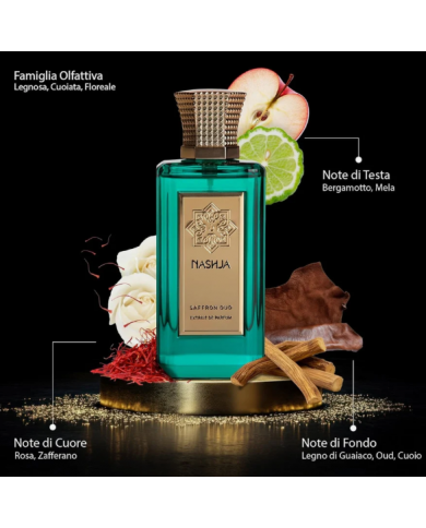 NASHJA SAFFRON OUD EXTRAIT DE PARFUM 100ML PROFUMO UNISEX SPRAY ORIGINALE
