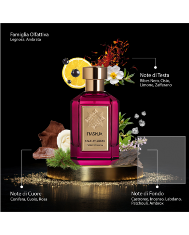 NASHJA SCARLET AMBER EXTRAIT DE PARFUM 100ML PROFUMO UNISEX SPRAY ORIGINALE
