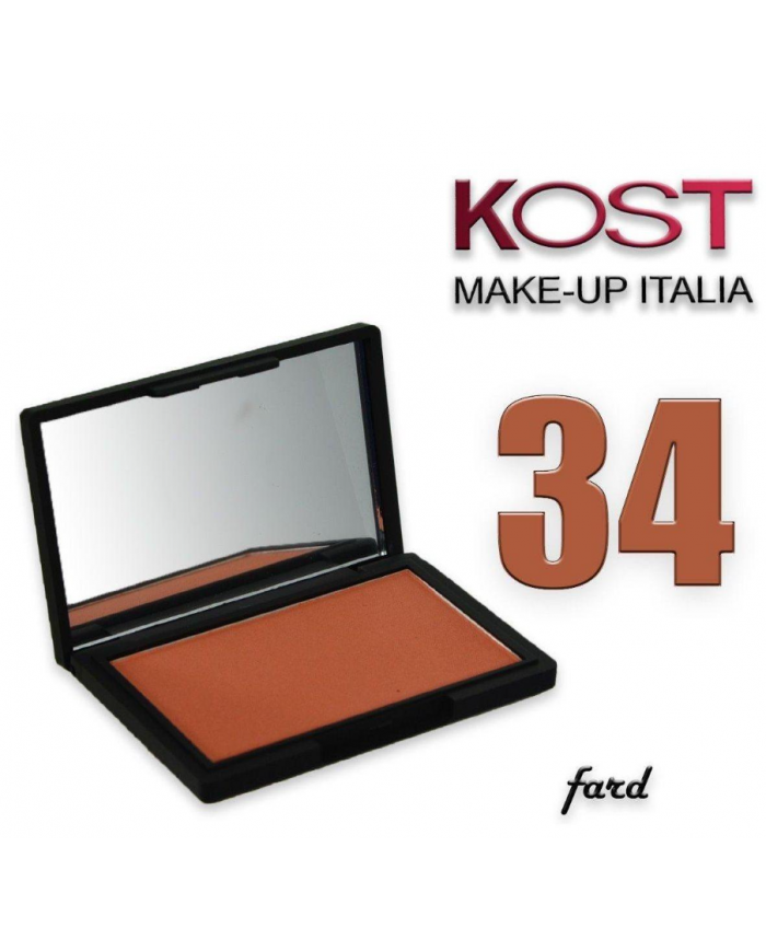 Kost Blush Compatto N.34 Cannella Polvere Viso Sfumabile Originale