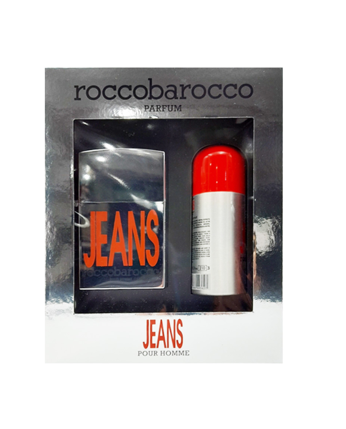 Roccobarocco Jeans Uomo Set Regalo EDT 75 ml + Deodorante Spray 150 ml