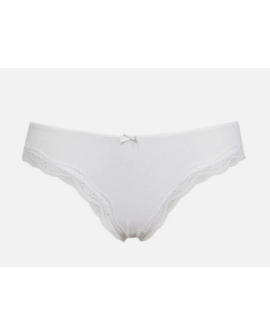 SièLei Brasiliana Donna Slip Raso + Pizzo Bianco Tg S Articolo 2447