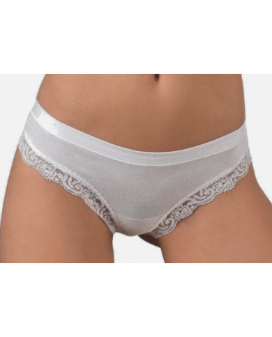 Jadea Perizoma Bianco Cotone Modal Elasticizzato e Pizzo Taglia S Art. 519