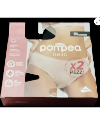 Pompea 2 Slip Microfibra Nero Odor Control Traspirante Seamless Taglia L