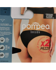 Pompea 2 Pack Brasiliana Donna Nudo Cotone Elasticizzato Vita Bassa Taglia L