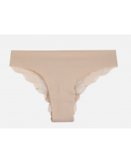 SI&LEI Slip Brasiliana 2447 Pizzo Cipria XL Invisibile Taglio a Laser