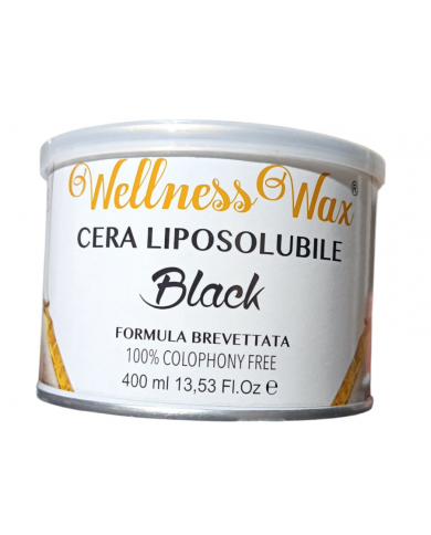 Wellness Wax Cera Depilatoria Black 400ml Vaso Epilazione Delicata