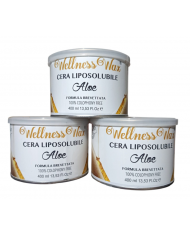 Wellness Wax Cera Depilatoria Aloe Vera 400ml Pack 3 Pezzi Dermatologicamente Testata