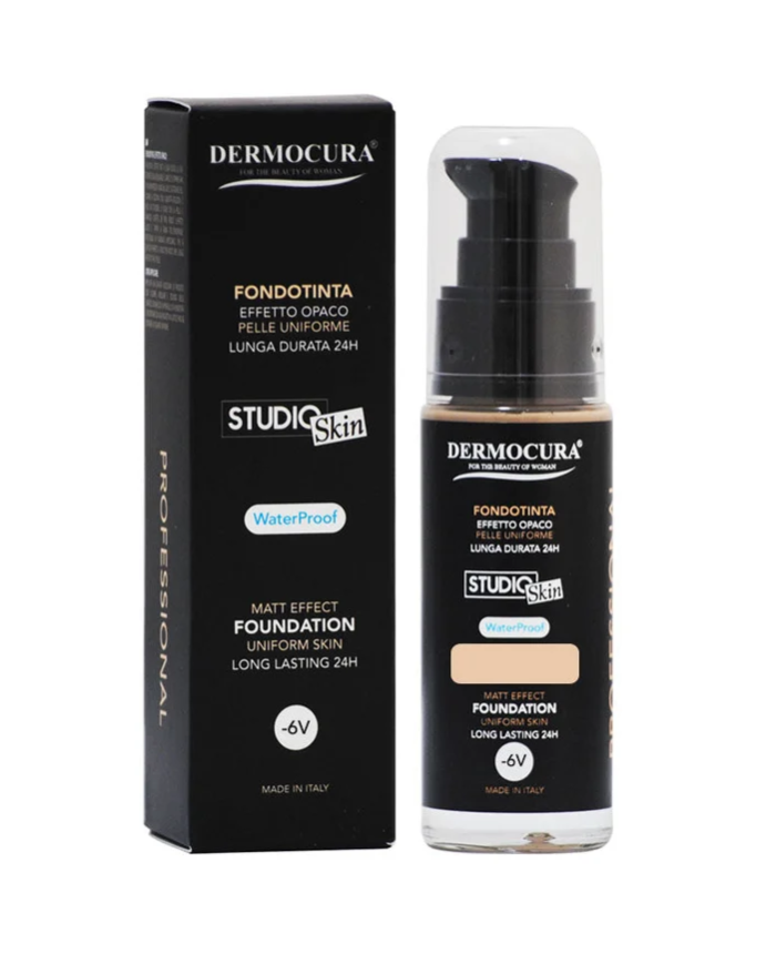 Dermocura Fondotinta Liquido Tonalita 6V Olivastro Opacizzante Waterproof Lunga Tenuta