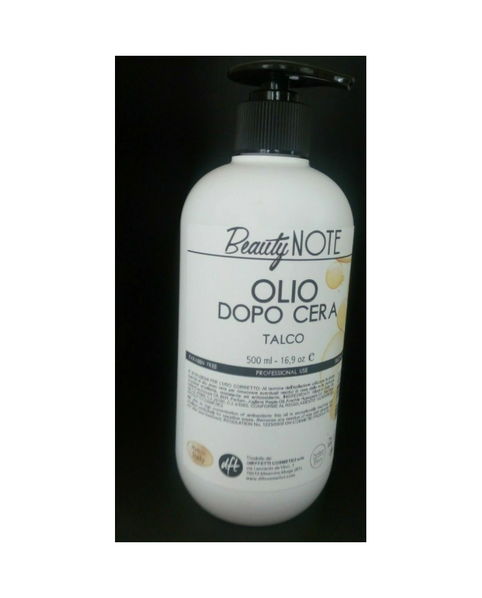 Beauty Note Olio Dopocera Professionale al Talco 500ml - Rimuove Residui di Cera