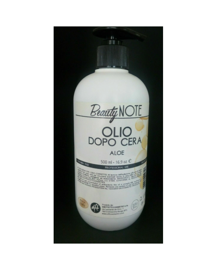 Beauty Note Olio Dopocera Professionale all'Aloe Vera 500ml - Rimuove Residui di Cera