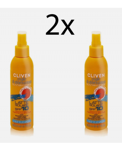 Cliven Latte Solare Protezione 10 Bipacco 2x200ml Mare Piscina Montagna