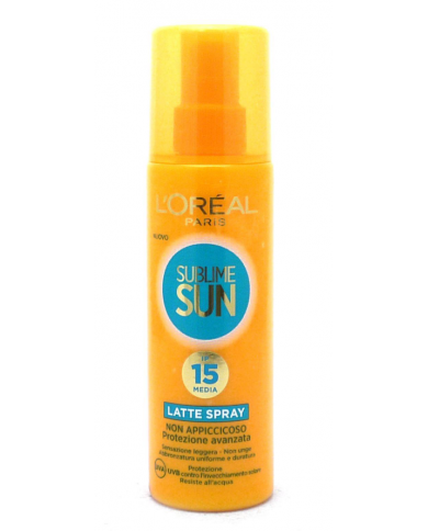 L'ORÉAL Spray Solare Latte Corpo SPF 15 Protezione Media Anti-Disidratazione