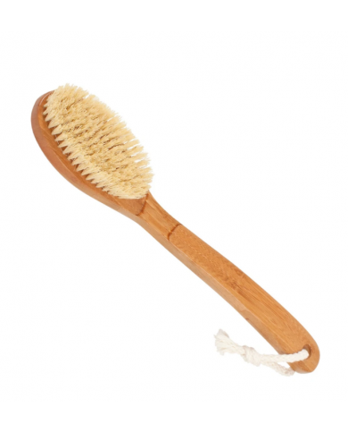 BAMBOO Spazzola Bagno Legno Naturale Esfoliante Corpo con Manico