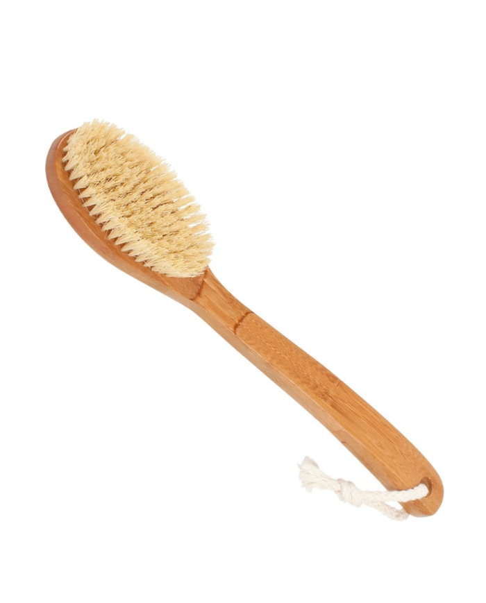 BAMBOO Spazzola Bagno Legno Naturale Esfoliante Corpo con Manico