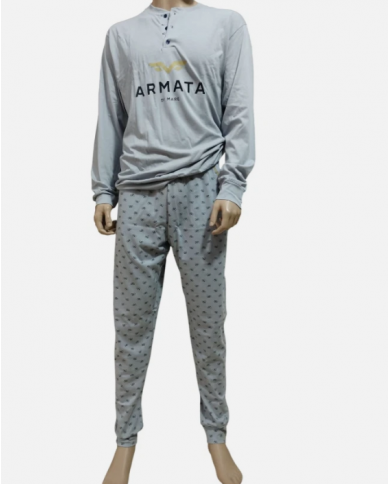 Armata di Mare Completo Notte Uomo Grigio Cotone Leggero Pantaloni Lunghi Taglia 54 XXL