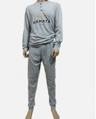 Armata di Mare Completo Notte Uomo Grigio Cotone Leggero Pantaloni Lunghi Taglia 54 XXL