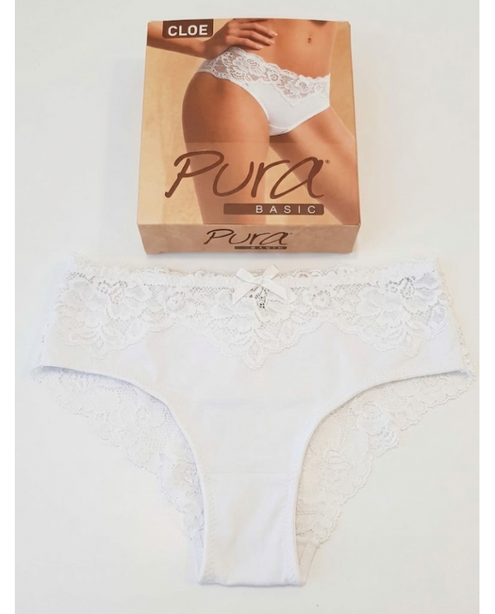 PURÀ Cloe Brasiliana Donna Bianca Slip Intimo Copertura Media