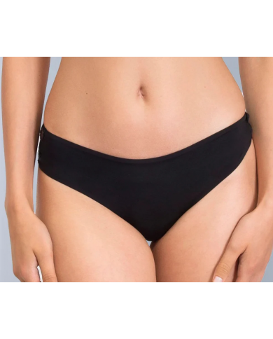 SIELEI Slip Brasiliano Intimo Donna Nero Raso e Pizzo Elegante Art 2445 Tg 2