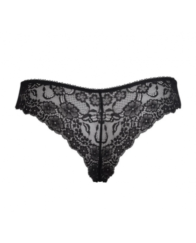 SIELEI Brasiliano Nero Donna Raso Pizzo Intimo Elegante Art 2687 Tg 4 M