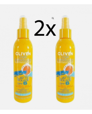 CLIVEN Solare Bipacco 2x200ml Spray Vapo Protezione 6 Mare Piscina Montagna