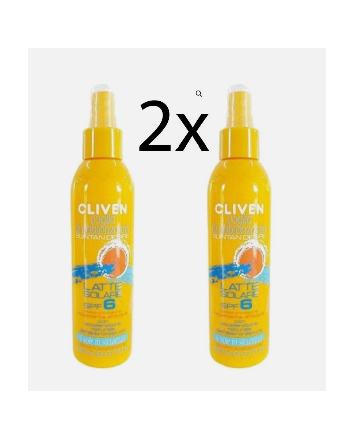 CLIVEN Solare Bipacco 2x200ml Spray Vapo Protezione 6 Mare Piscina Montagna