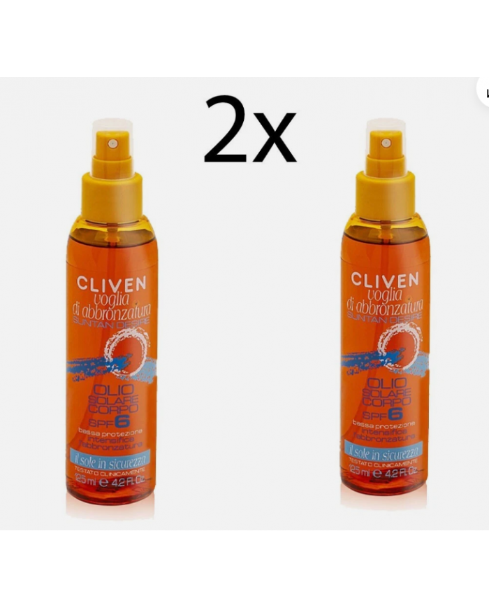 CLIVEN Olio Solare Corpo 200ml SPF 6 Protezione Bassa Abbronzatura Intensa