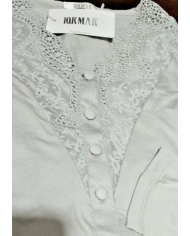 Lormar Pigiama Donna Silver Grigio Argento Caldo Cotone Articolo 65374P