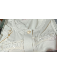 Lingerie Camicia da Notte Donna Manica Lunga Cotone Tagli Forti Taglia 58 5XL