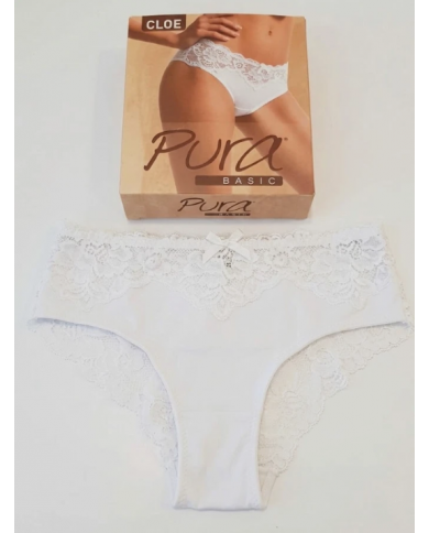 PURÀ Cloe Brasiliana Donna Bianca Slip Intimo Copertura Media Tg 5 XL 50