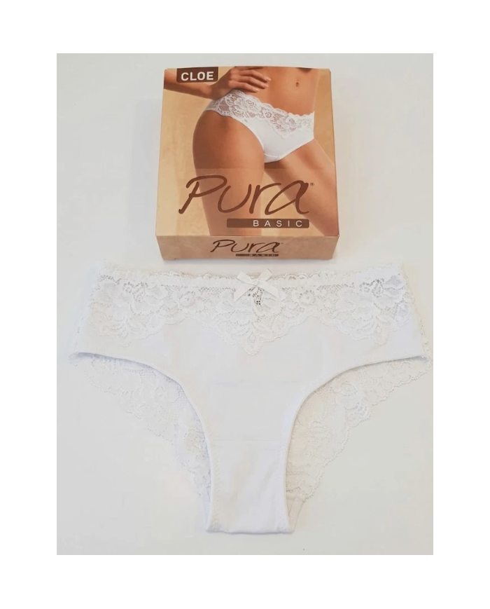 PURÀ Cloe Brasiliana Donna Bianca Slip Intimo Copertura Media Tg 5 XL 50