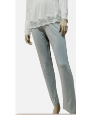 ANDRA Pigiama Notte Donna Caldo Cotone Articolo 8475 Scollo Serafino Lungo