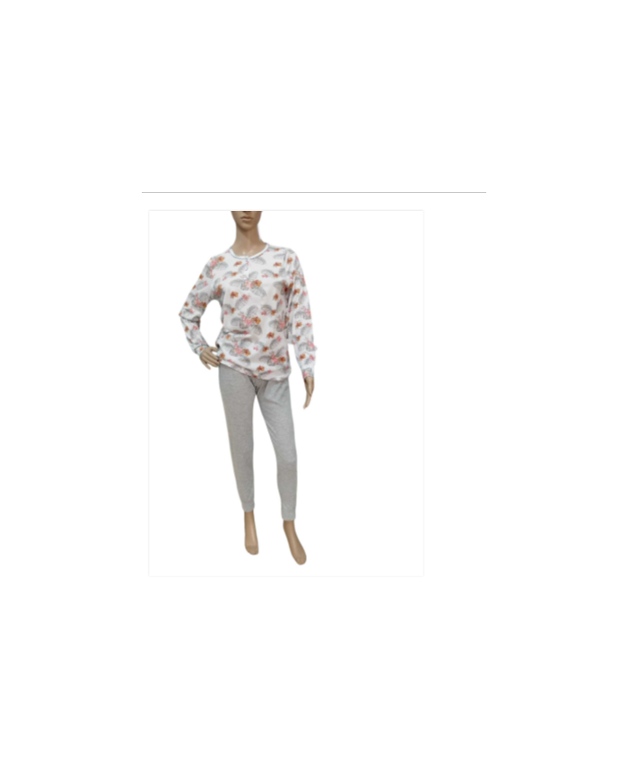 Venere Pigiama Donna Puro Cotone Invernale Manica e Pantalone Lungo Warm