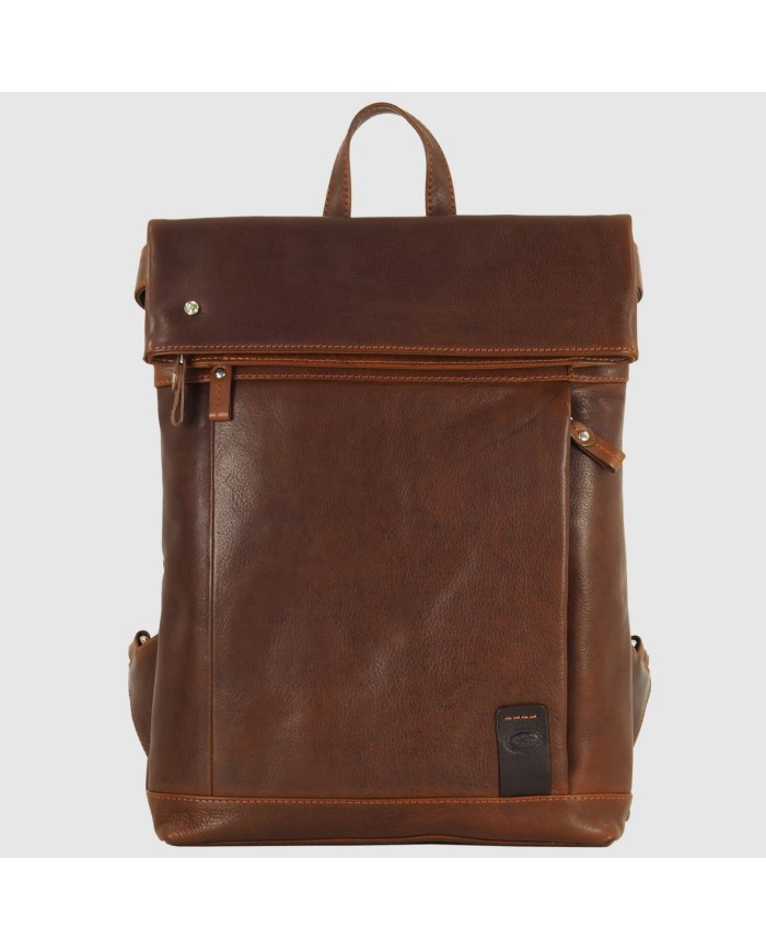 Zaino VERA PELLE Roll-top in pelle Oxford St. 13" ACCIAIO VERA PELLE - Liberty