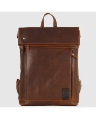 Zaino VERA PELLE Roll-top in pelle Oxford St. 13" ACCIAIO VERA PELLE - Liberty