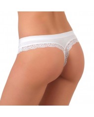 JADEA DONNA PERIZOMA BIANCO IN COTONE MODAL ELASTICIZZATO CON PIZZO MIS 2 ART519