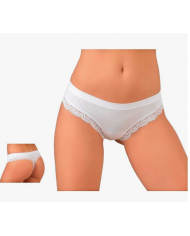 JADEA PERIZOMA BIANCO IN COTONE MODAL ELASTICIZZATO CON PIZZO MIS 2 ART 519