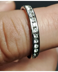 veretta acciaio zirconata luminosa trasparente raffinata mis 19 Anello femminile