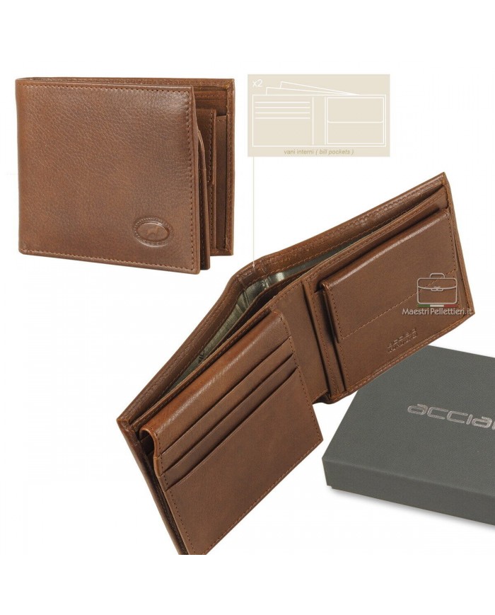 proteggi denaro con il piccolo anti-rfid pelle di vitello castagno a ribaltina