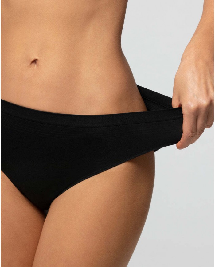 TG m/xl dellaPompea Seamless 2 SLIP MICROFIBRA NERO odor control  traspirante