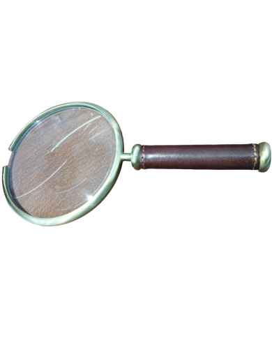 lente d'ingrandimento in ottone e pelle 3984c