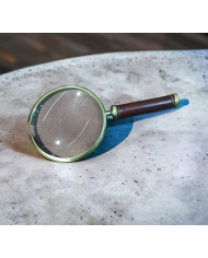 lente d'ingrandimento in ottone e pelle 3984c