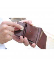 Portafoglio PELLE maschile con gancio fermasoldi clip anti-rFID ACCIAIO  Italy