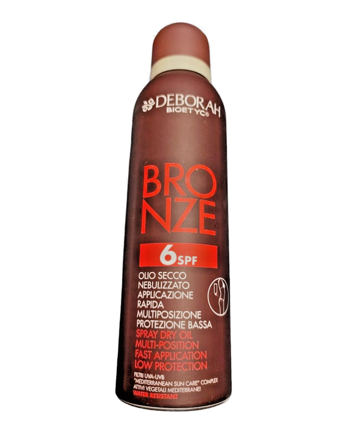 abbronza il tuo corpo con Deborah Bioetyc Bronze 6SPF Olio Secco Nebulizzato