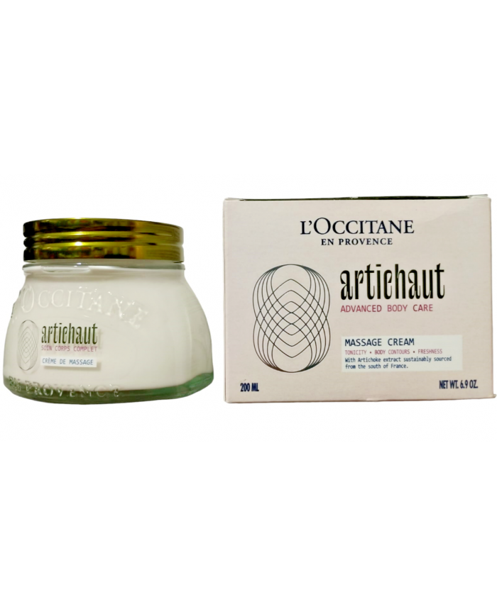 L'occitane crema corpo per massaggio tonificante e rinfrescante al carciofo