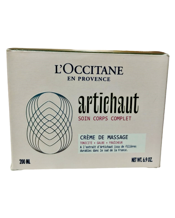 L'occitane crema corpo per massaggio tonificante e rinfrescante al carciofo