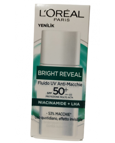 L'OREAL CREMA SOLARE VISO FLUIDA ANTI-MACCHIE SPF 50+ 50ML NIACINAMIDE + LHA