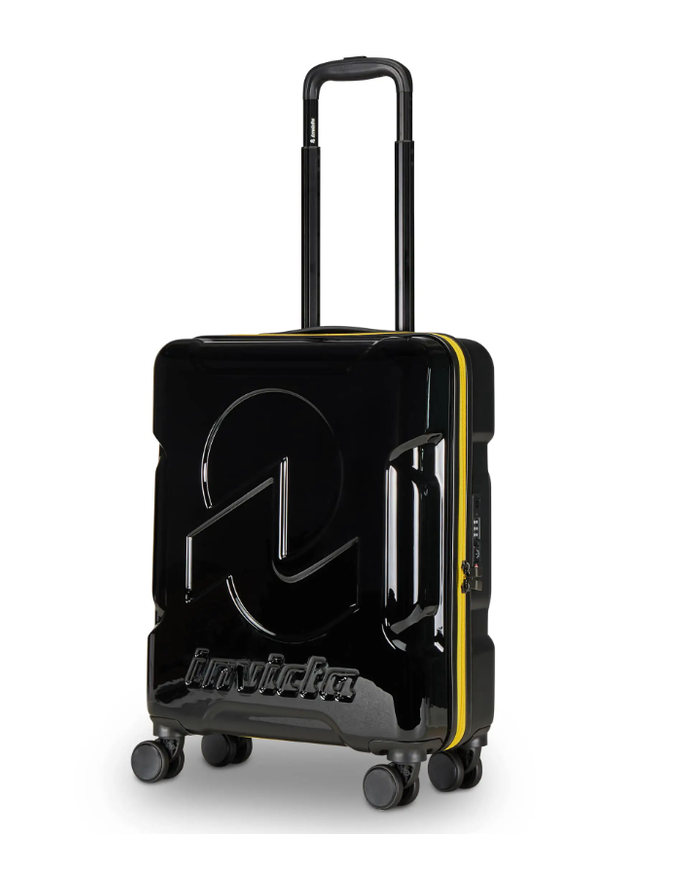 trolley valigia bagaglio invicta nero giallo  travel  wt 4 ruote rigida leggera