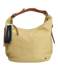 borsa femminile caleidos in pelle giallo con tracolla multi tasca e cerniera