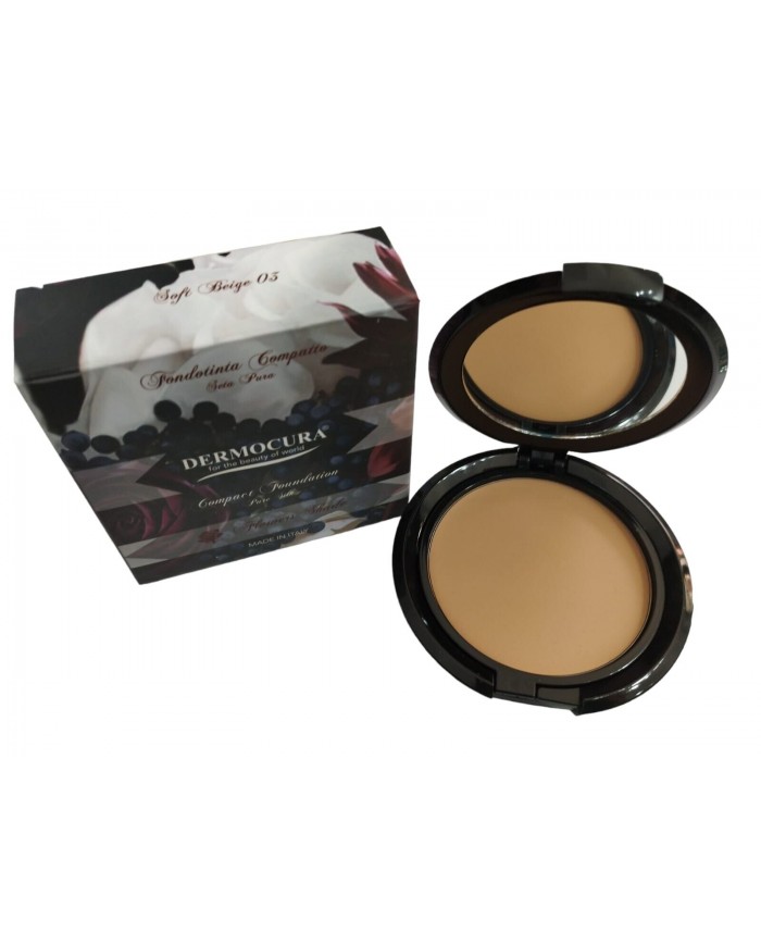 Dermocura fondotinta compatto seta pura sulla pelle Soft Beige 03