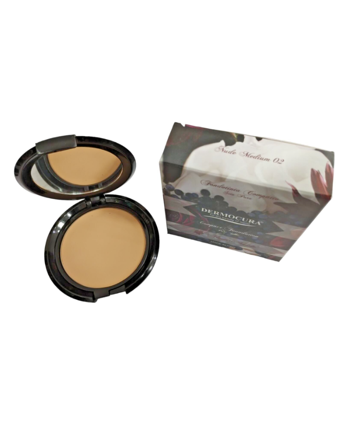 Dermocura fondotinta compatto seta pura pelle Nude Medium 02  texture leggera